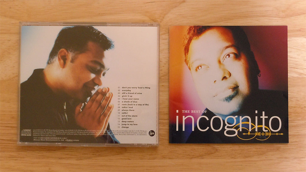 「The Best of Incognito」のCDジャケット写真 表裏 「The Best of Incognito」のCDジャケット写真 表裏
