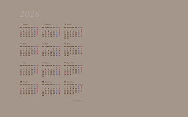 カレンダー壁紙 2026