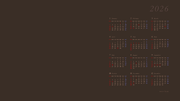 カレンダー壁紙 2026